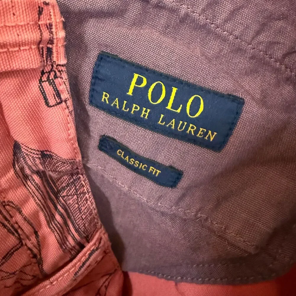 Polo Ralph Lauren Shorts Mens 36 Nantucket Red Pink Nautical Sailboat Chino